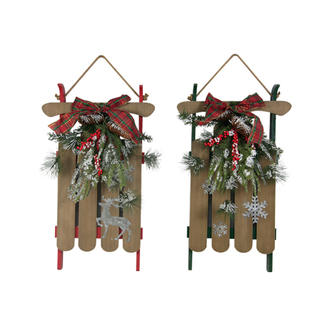 Christmas Wooden Sled Wall Decoration