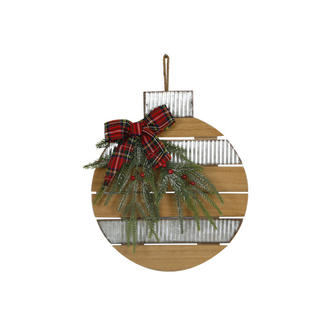 Christmas Ball Shape Wooden Hanging Sign