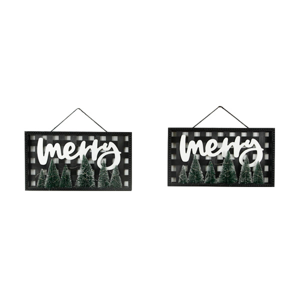 Black Christmas Plaid Hanging Ornaments