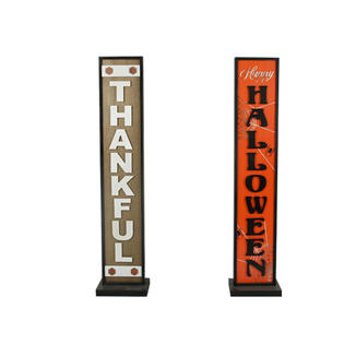 Wooden Thankful Halloween Sign Decoration Ornaments