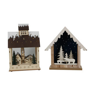 Christmas Tree Hanging Cute Wooden Christmas House