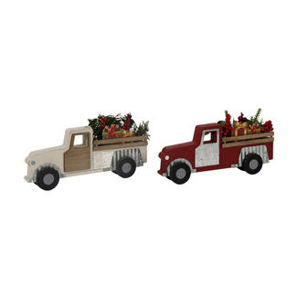 Wooden Truck Tabletop Christmas Decor With Gifts