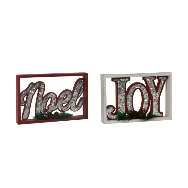 Noel Joy Christmas Decoration Wooden Frame Ornament