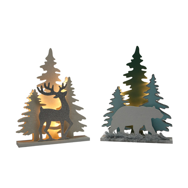 Light Up Wooden Reindeer/Bear Christmas Decorations