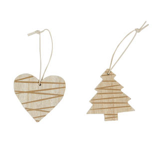 Wooden Holiday Heart Christmas Tree Hanging