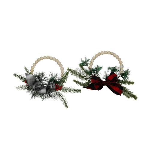 Mistletoe Wooden Bead Garland Ornaments