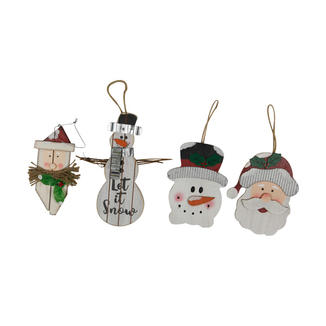 Holiday Snowman Santa Hanging Ornaments
