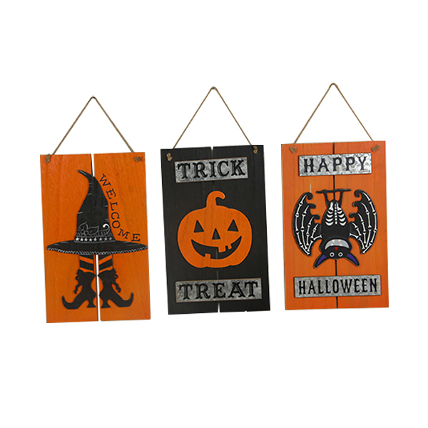 Happy Halloween 3 Pcs  Wall Hanging Ornament