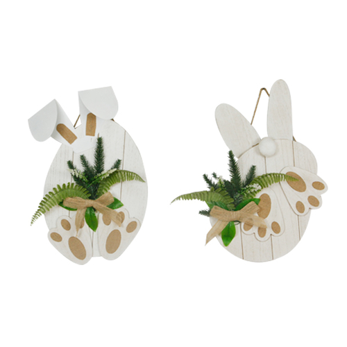 Cute Rabbit With Grass Wooden Sign Wall Hanging