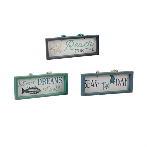 Wooden Beach Word Sign with Starfish