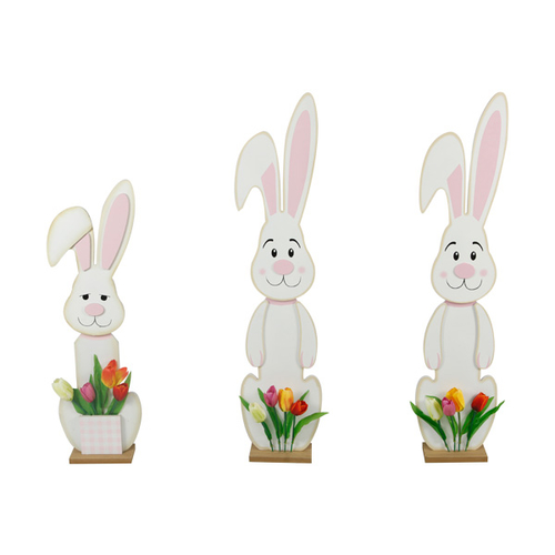 Bunny With Flowers  Easter Wall Hanging