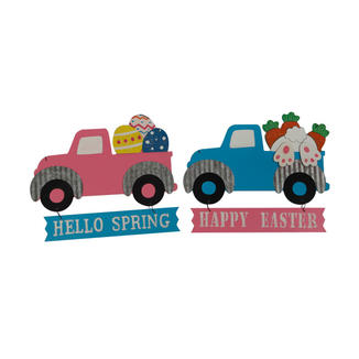 Wooden Sign Truck Easter Wall Hanging
