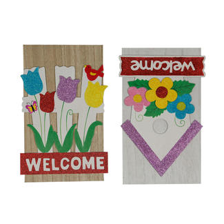 Flowers Welcome Wooden Sign Wall Hanging