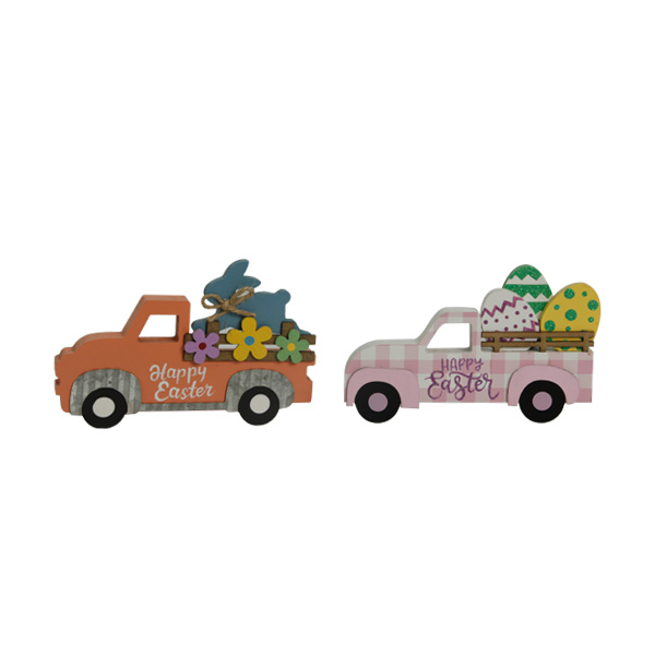 Wooden Cartoon Truck Table Top Ornament